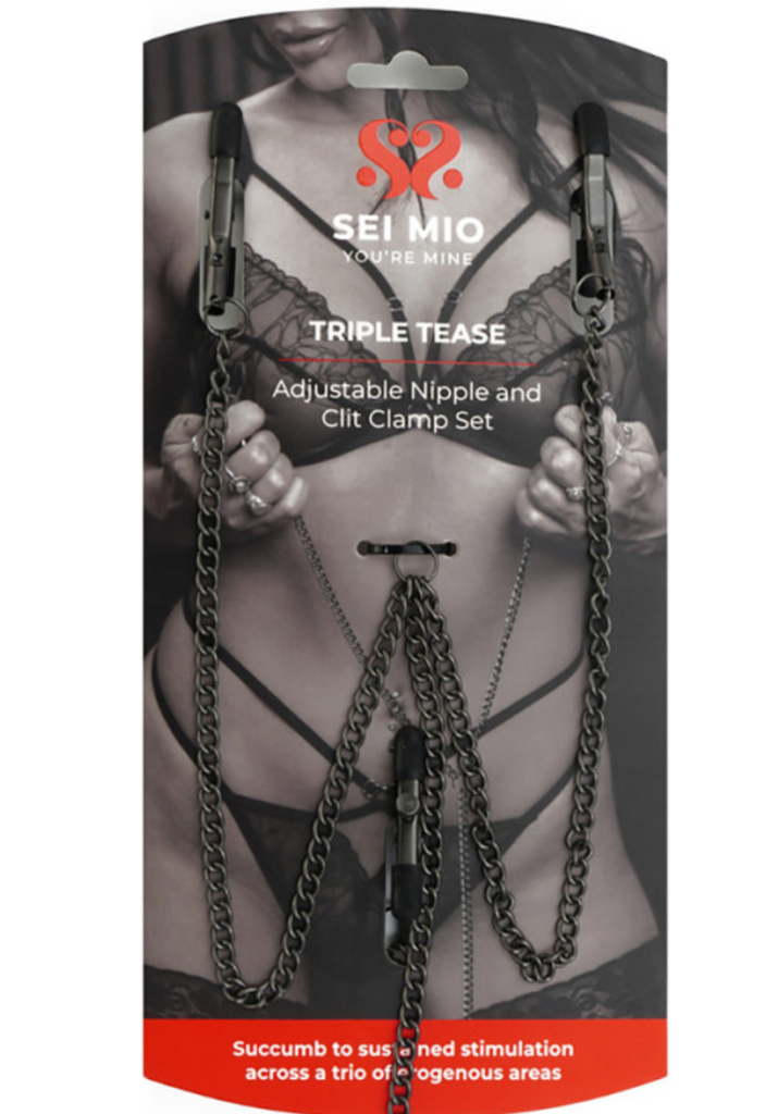 SEI MIO Triple Tease Adjustable Nipple and Clit Clamp Set