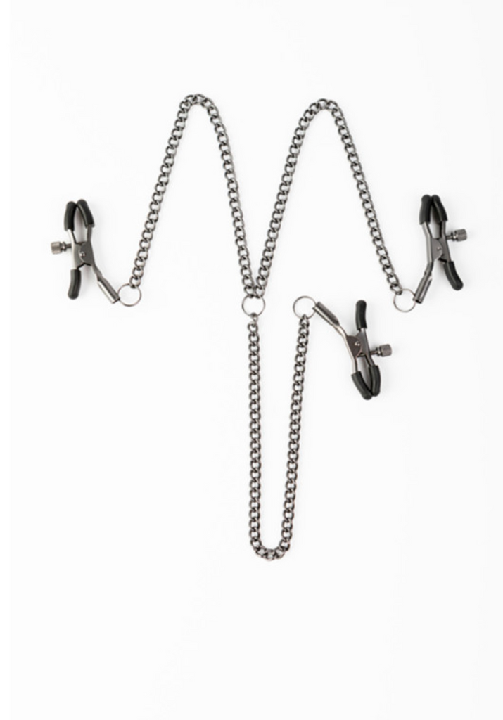 SEI MIO Triple Tease Adjustable Nipple and Clit Clamp Set